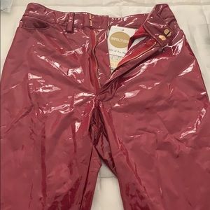 NWT oh Polly vinyl high waisted trousers